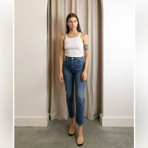 Re/Done 70S Ultra High Rise Stove Pipe Jeans Size 30 Dark Blue